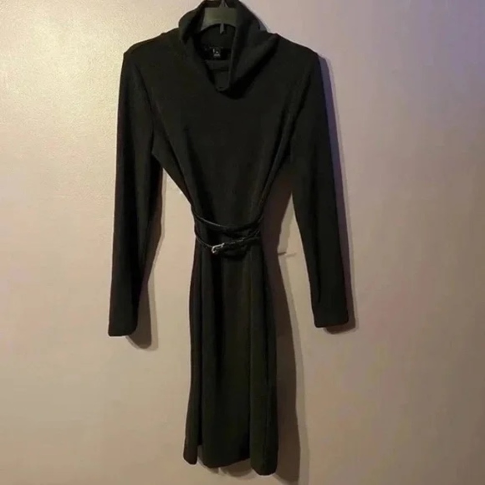 Banana Republic Black Cowl Neck, Long Sleeve Sweater Dress